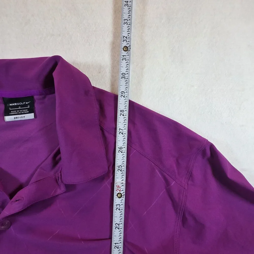 Nike Golf Dri-FIT Argyle Polo Shirt Purple Men’s L Regular Fit Short Sleeve